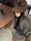 AVIVA JIFEI XUE 24 Autumn and Winter Dark Olive Cotton Brushed Back Hiking Hat AJX-FW24-TC-DOCBKWLC-SGLGW-F Dark Olive Plaid